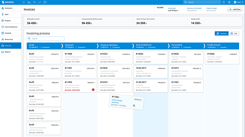 fakturering i Visma Severa