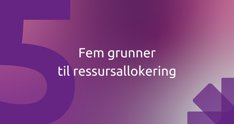 Fem grunner til ressursallokering